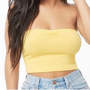 yellow soft tube top